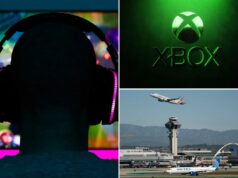 FAA quer contratar gamers como controladores de tráfego aéreo: ‘Precisamos nos adaptar’ Uma pessoa com fones de ouvido assistindo a um videogame colorido em uma tela.
