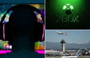FAA quer contratar gamers como controladores de tráfego aéreo: ‘Precisamos nos adaptar’ Uma pessoa com fones de ouvido assistindo a um videogame colorido em uma tela.
