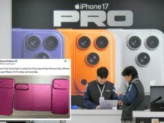 Fãs da Apple reagem às imagens vazadas do ‘modelo fictício’ do iPhone Fold: ‘A Apple perdeu o rumo’ Clientes aprendendo sobre o iPhone 17 em uma Apple Store na cidade de Yantai.