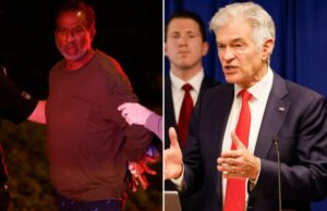 Federais brilham em grande apreensão de fraude em hospícios na Califórnia Gladwin Gill, que opera os Cuidados Paliativos St. Francis em Anaheim, é detido por agentes da lei.