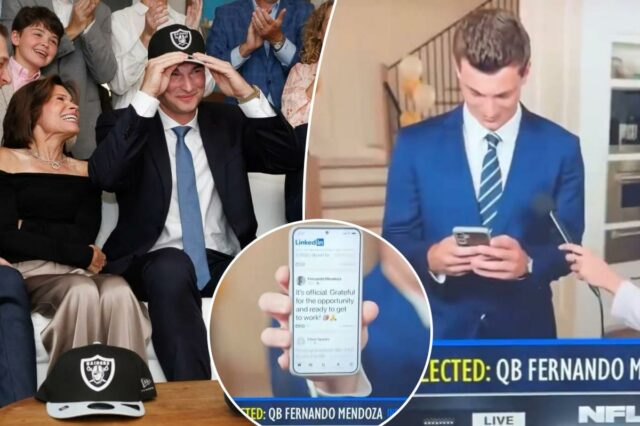 Fernando Mendoza tornou oficial sua seleção do Draft da NFL de 2026 no LinkedIn
