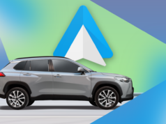 Finalmente consertei a configuração do Android Auto e as viagens ficaram menos estressantes Logotipo do Android Auto flanqueado por ícones de polegar para cima e polegar para baixo.