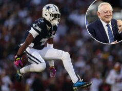 Franquia de George Pickens assina etiqueta horas antes do draft da NFL em intrigante reviravolta comercial dos Cowboys George Pickens, do Dallas Cowboys, comemora depois de vencer a primeira derrota contra o Washington Commanders durante a primeira metade do jogo da NFL no Northwest Stadium em 25 de dezembro de 2025 em Landover, Maryland.