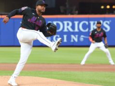 Freddy Peralta ainda em busca da indescritível longevidade do Mets O arremessador do New York Mets, Freddy Peralta (51), arremessa no primeiro inning quando o New York Mets jogou contra o Colorado Rockies na sexta-feira, 24 de abril de 2026, no Citi Field