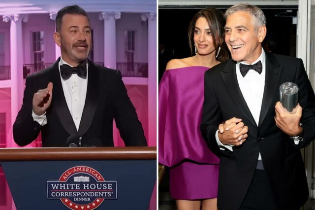 George Clooney criticou depois de defender a piada de Jimmy Kimmel sobre a 'futura viúva' Melania Trump
