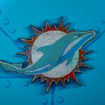 A general view of the Miami Dolphins sign in the tunnel during the NFL football draft at Acrisure Stadium on April 22, 2026 in Pittsburgh, Pennsylvania.