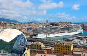 Grande companhia de cruzeiros cancela seu itinerário de inverno – mudando as viagens para um local completamente diferente O navio de cruzeiro MSC World Europa atracou no porto de Gênova, na Itália, com os edifícios e as montanhas da cidade ao fundo.