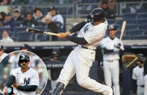 Há um relógio dos Yankees contando com a extrema paciência de Trent Grisham na base Há um relógio dos Yankees contando com a extrema paciência de Trent Grisham na base