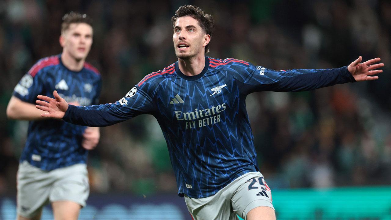 Havertz marca tarde e o Arsenal rouba a vantagem da Liga dos Campeões contra o Sportin