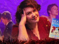 Heated Rivalry é um sucesso, mas a autora Rachel Reid está tentando manter sua normalidade em meio ao fenômeno Rachel Reid, Jacob Tierney e Versha Sharma no palco da BookCon