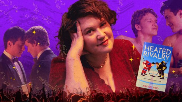 Rachel Reid, Jacob Tierney e Versha Sharma no palco da BookCon