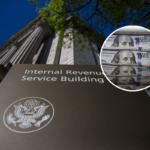 The Internal Revenue Service (IRS) building stands on April 15, 2019 in Washington, DC and a machine counting US dollar banknotes in Buenos Aires on October 22, 2025.