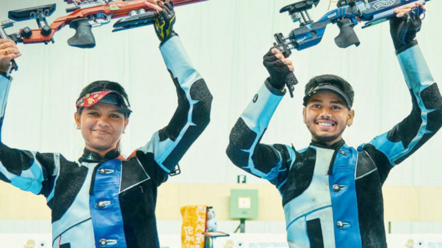 ISSF Jr WC: Shambhavi e Divyanshu conquistam ouro com pontuação WR de 499,9

