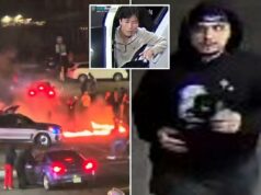 Imagens da polícia de Nova York mostram dois rufiões envolvidos em um encontro de carros em chamas no Queens Imagens da polícia de Nova York mostram dois rufiões envolvidos em um encontro de carros em chamas no Queens