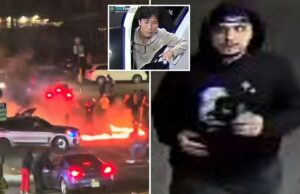 Imagens da polícia de Nova York mostram dois rufiões envolvidos em um encontro de carros em chamas no Queens Imagens da polícia de Nova York mostram dois rufiões envolvidos em um encontro de carros em chamas no Queens