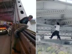 Imagens dramáticas capturam ladrão de carros em uma tentativa de fuga que desafia a morte em Bay Bridge Imagens dramáticas capturam ladrão de carros em uma tentativa de fuga que desafia a morte em Bay Bridge