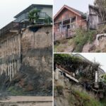 Impressionantes mansões de milionários ficam penduradas na beira de um penhasco em um ponto assustador, enquanto a comissão costeira se recusa a ajudar