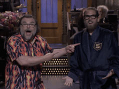 Indução do ‘SNL’ 5-Timers Club de Jonah Hill e Tina Fey Crash Jack Black Jonah Hill e Tina Fey Crash Jack Black SNL 5-Timers Club Indução 1