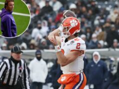 Jatos negociam para pousar o intrigante Clemson QB Cade Klubnik na surpresa do draft da NFL O quarterback do Clemson Tigers, Cade Klubnik #2, lança um passe.