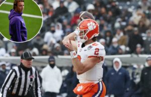 Jatos negociam para pousar o intrigante Clemson QB Cade Klubnik na surpresa do draft da NFL O quarterback do Clemson Tigers, Cade Klubnik #2, lança um passe.