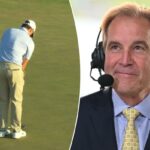 Jim Nantz é visto na mesa de esportes da CBS durante a terceira rodada do Memorial Tournament apresentado pelo Workday no Muirfield Village Golf Club em 31 de maio de 2025 em Dublin, Ohio.