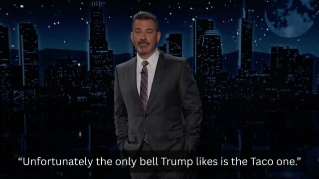 Jimmy Kimmel reage ao rei Charles dando a Trump um sino de ouro
