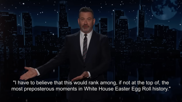Jimmy Kimmel zomba de Trump falando sobre Biden para crianças Jimmy Kimmel zomba de Trump falando sobre Biden para crianças no Easter Egg Roll