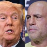 Joe Rogan insinuou que o presidente Donald Trump usou a guerra no Irã para distrair o público americano dos arquivos de Epstein durante o episódio de quarta-feira de seu podcast (Getty)