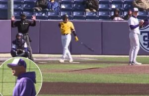 Jogo de beisebol universitário de 21 entradas termina com polêmica recusa O arremessador do St. Thomas, Nolan Kemp (r.), é chamado para uma barreira na 21ª entrada, dando ao norte do Colorado uma vitória por 8-7 em 18 de abril de 2026.