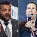 Kash Patel falando em entrevista coletiva.