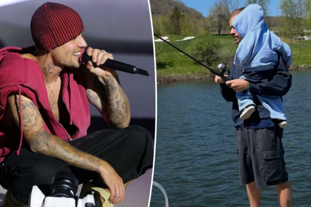 Justin Bieber compartilha bons momentos de pesca com o filho Jack Blues após apresentações de US$ 10 milhões no Coachella

