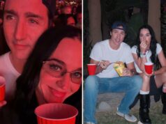 Justin Trudeau foi criticado por beber em copos de plástico com a namorada Katy Perry: ‘Regras para você, mas não para mim’ Justin Trudeau e Katy Perry comendo lanches no Coachella Valley Music and Arts Festival.