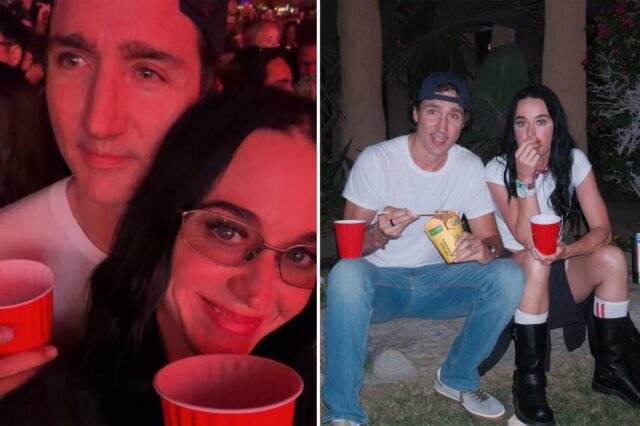 Justin Trudeau foi criticado por beber em copos de plástico Justin Trudeau e Katy Perry comendo lanches no Coachella Valley Music and Arts Festival.