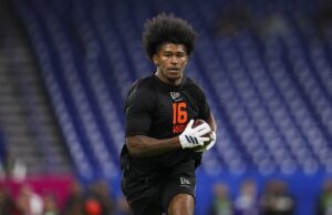 KC Concepcion recebe forte endosso antes do draft da NFL KC Concepcion at NFL Scouting Combine 2026 before NFL Draft