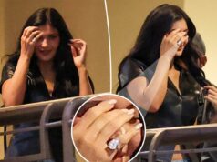 Kylie Jenner exibe enorme anel de diamante durante noite de garotas em Los Angeles Kylie Jenner exibe enorme anel de diamante durante noite de garotas em Los Angeles