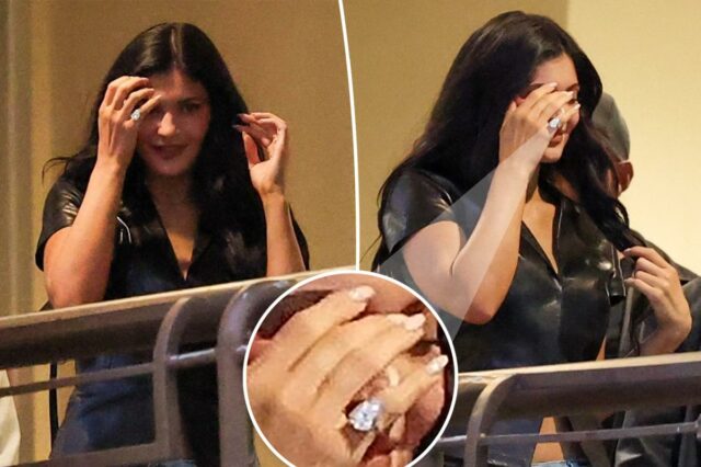 Kylie Jenner exibe enorme anel de diamante durante noite de garotas em Los Angeles
