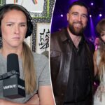 Kylie Kelce criticada por fãs por reclamar sobre perguntas sobre o casamento de Travis e Taylor Swift