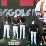 LIV Golf Mexico - Club de Golf Chapultepec, Cidade do México, México - 19 de abril de 2026 Jon Rahm, Tyrrell Hatton, Tom McKibbin e Caleb Surratt da Legion XIII comemoram a vitória na competição por equipes LIV Golf Mexico City