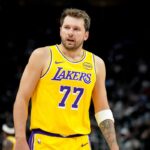 Los Angeles Lakers star Luka Doncic against Detroit Pistons