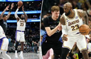 Lakers permanecendo atento à carga de trabalho de LeBron, mesmo com Dončić e Reaves afastados Lakers permanecendo atento à carga de trabalho de LeBron, mesmo com Dončić e Reaves afastados