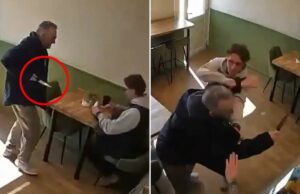 Lanchonete esfaqueada enquanto comia em um café, CCTV aterrorizante se torna viral Lanchonete esfaqueada enquanto comia em um café, CCTV aterrorizante se torna viral