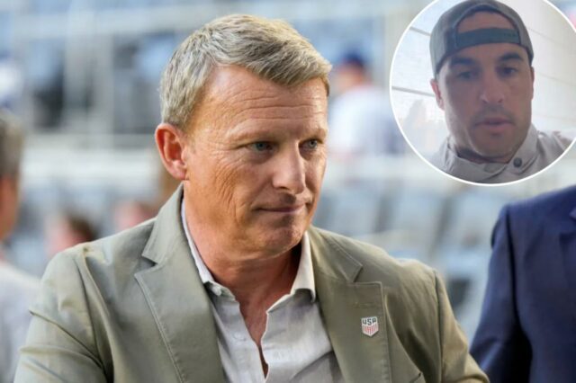 Landon Donovan critica Matt Crocker pela surpreendente saída do futebol O diretor esportivo da Federação de Futebol dos EUA, Matt Crocker, participou do amistoso internacional de futebol entre os Estados Unidos e a Nova Zelândia, terça-feira, 10 de setembro de 2024, em Cincinnati.