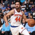 Landry Shamet, que marcou 13 pontos, na vitória dos Knicks por 130-119 sobre os Grizzlies em 1º de abril de 2026, em Memphis.