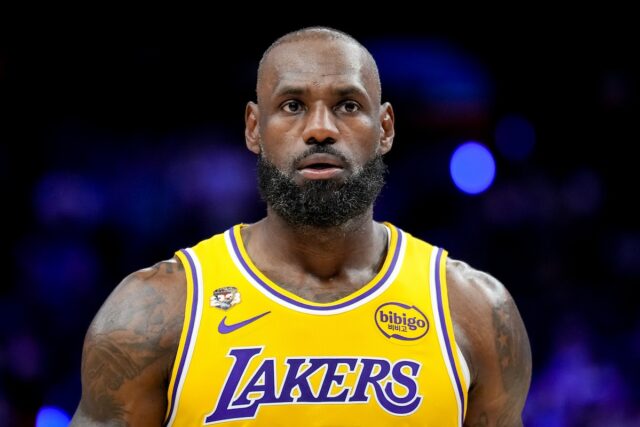 Lakers superstar LeBron James against Detroit Pistons