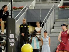 Madrid Open 2026: Rybakina rebate no sistema de chamada de linha Madrid Open 2026: Rybakina rebate no sistema de chamada de linha