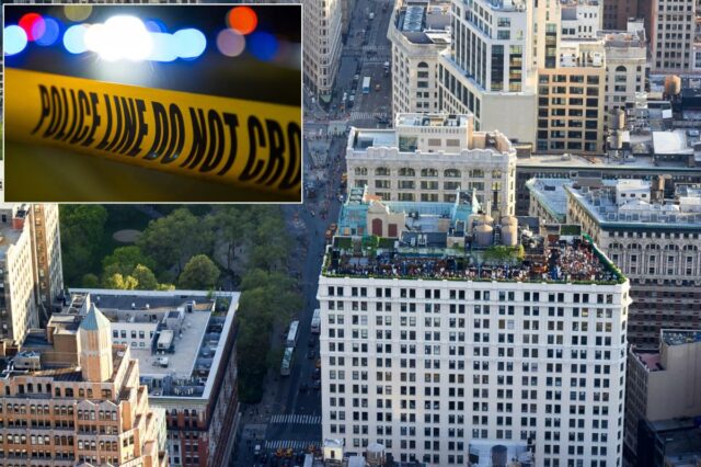 230 quinto bar na cobertura no topo do edifício Victoria com vista para o Madison Square Park, no centro de Manhattan, Nova York, EUA