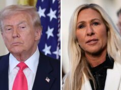 Marjorie Taylor Greene declara que ‘Trump odeia mulheres’ após seus repetidos ataques a Candace Owens e Megyn Kelly Presidente Donald Trump e CEO da Paramount David Ellison (Crédito: Getty Images)