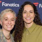 Megan Rapinoe e Sue Bird na festa Michael Rubin's Fanatics Super Bowl em 10 de fevereiro de 2024 em Las Vegas.