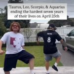 Meghan republicou um vídeo mostrando dois homens dançando alegremente, com uma legenda sobre sete anos difíceis chegando ao fim