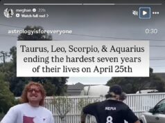 Meghan sugere que os ‘sete anos mais difíceis’ de sua vida estão chegando ao fim enquanto ela compartilha postagens de horóscopo pessoal no Instagram Meghan republicou um vídeo mostrando dois homens dançando alegremente, com uma legenda sobre sete anos difíceis chegando ao fim